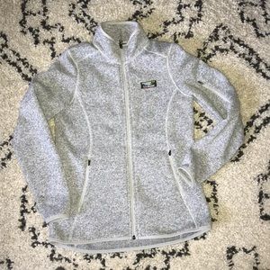 LLBean grey fleece jacket